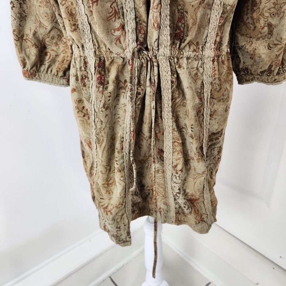 Ralph Lauren Denim & Supply Dress Womens M Corduroy Paisley Peasant Cottage Boho - Picture 5 of 16